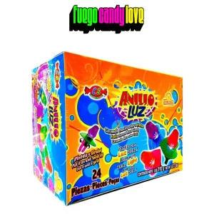 Anillo Caramelo Macizo con Luz 24 Piezas con Sabores Frutales